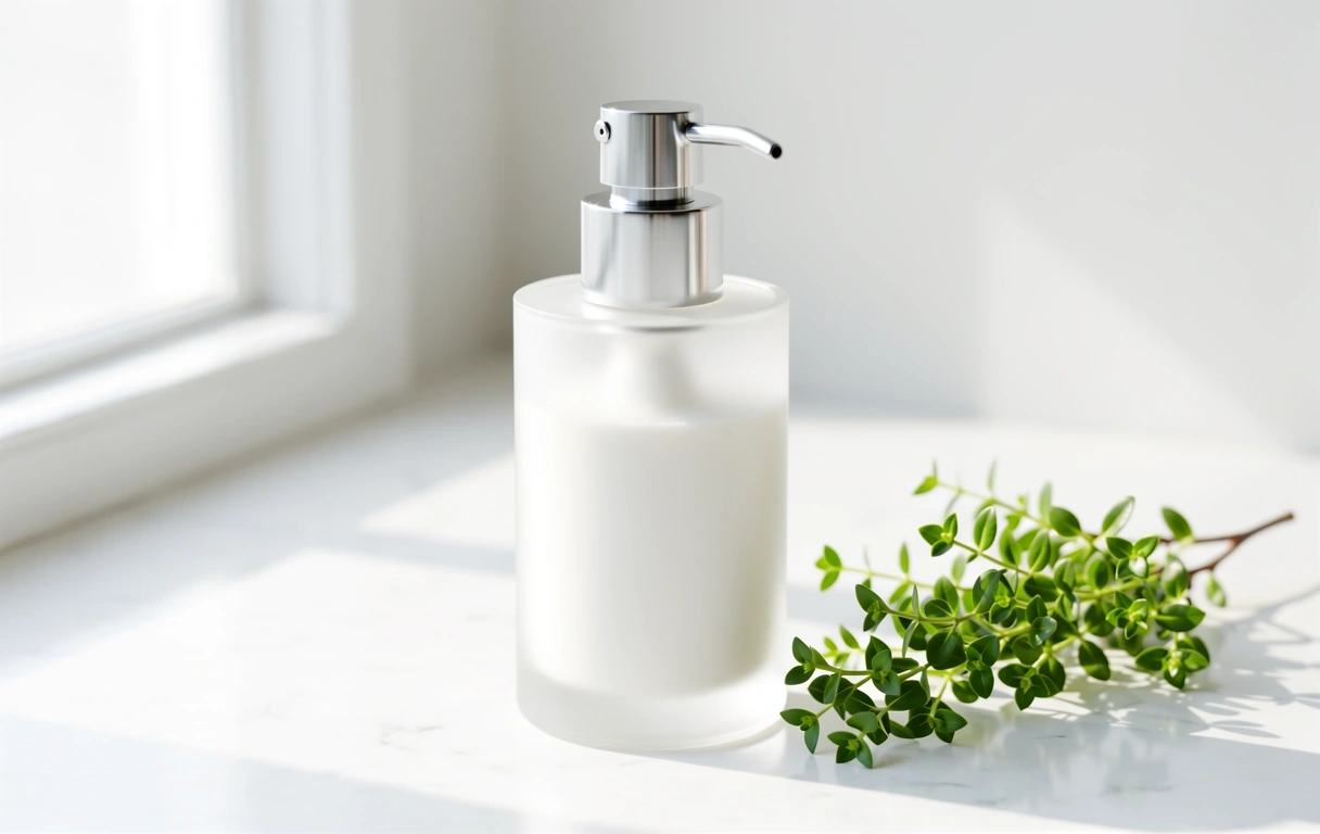 Premium face cream bottle on marble